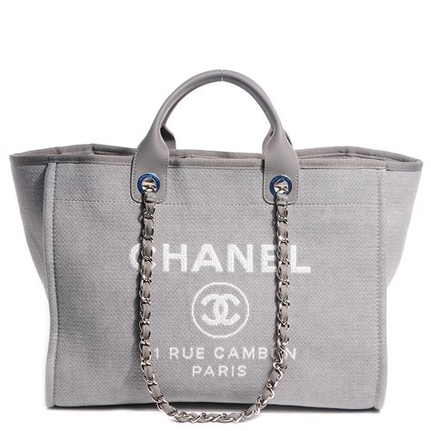 chanel canvas bag grey